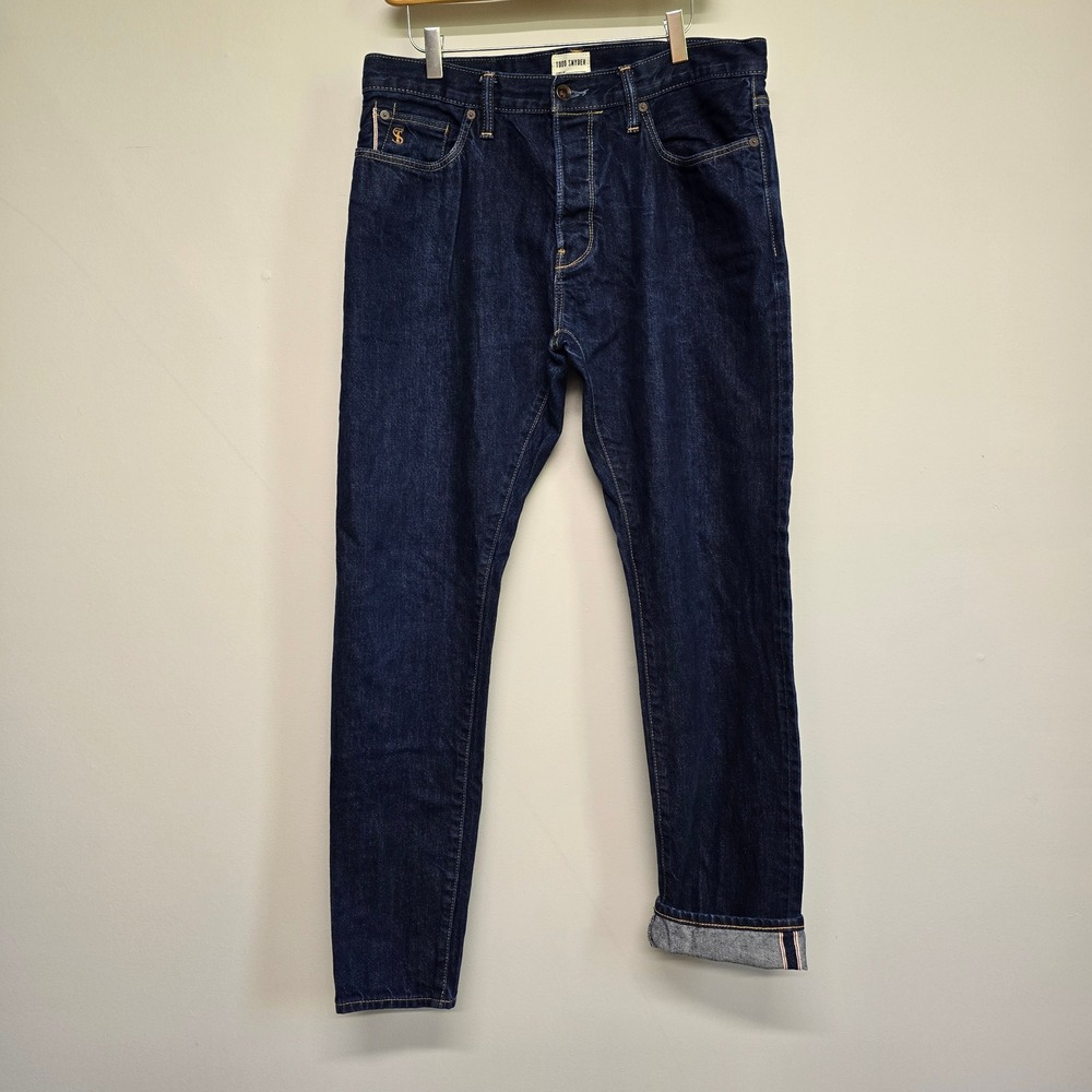 Todd Snyder Selvedge Denim Jeans Mens 33x32 Dark Indigo Slim Fit Workwear